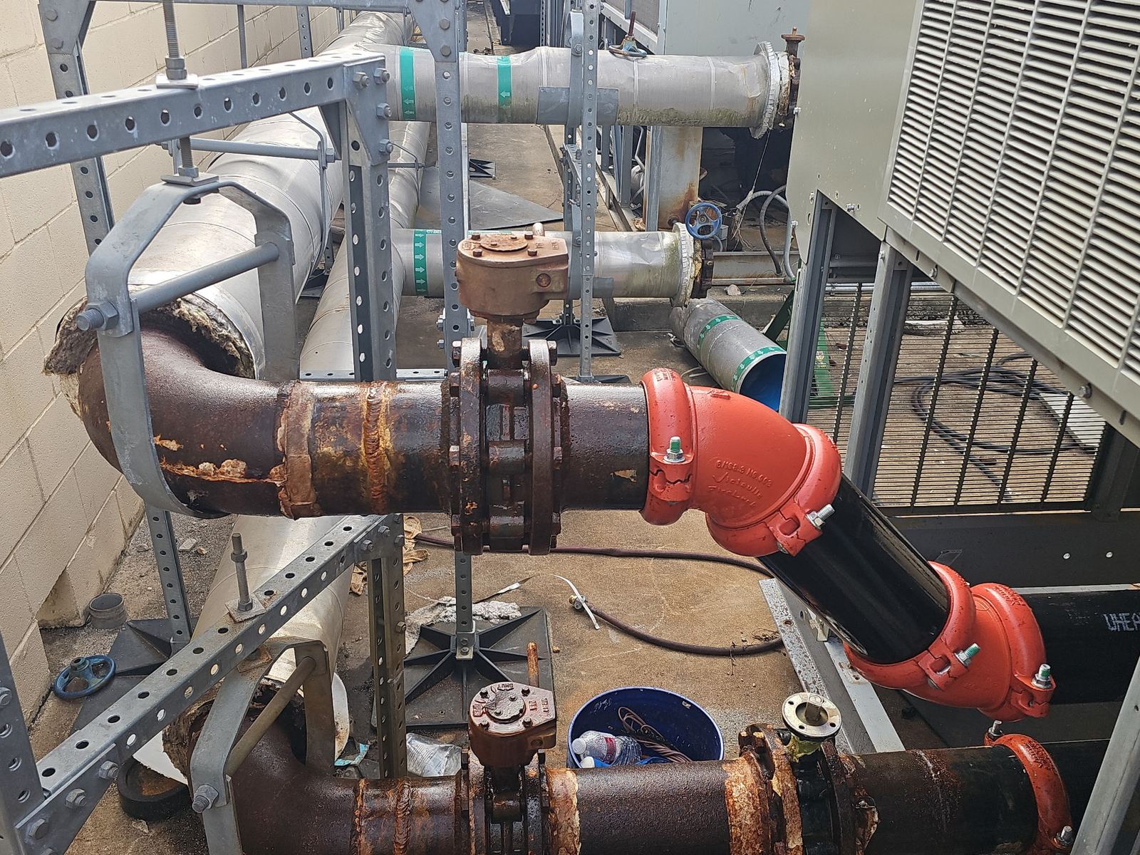Chilled water piping and valves