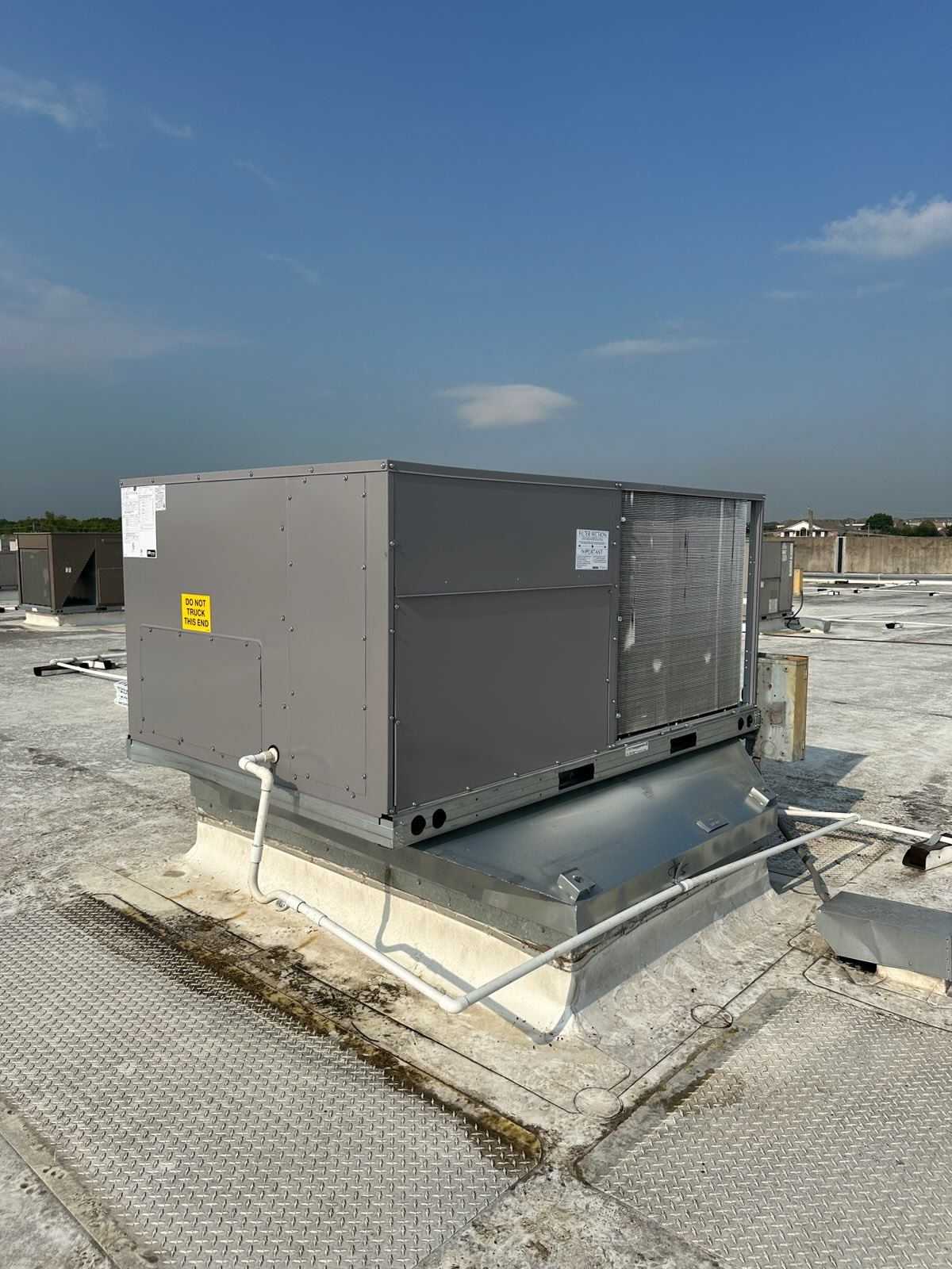 Commercial rooftop unit after preventive maintenance